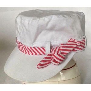 Toddler Girls Conductor Sun Hat Cap White & Pink One Size Fit All